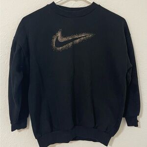Nike Black Kids Sweater with Gold Logo